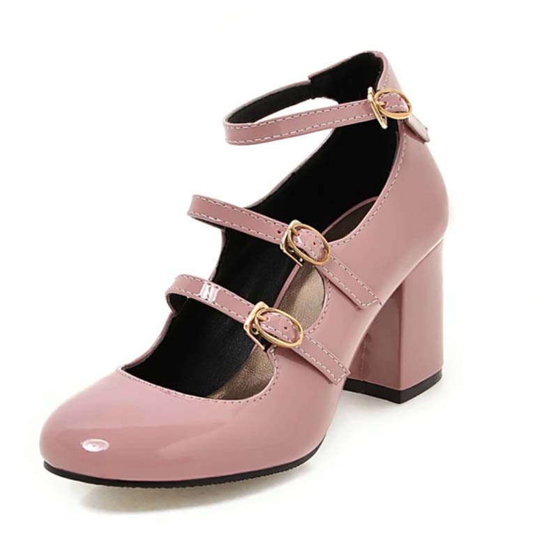 chaussures annees 50 t strap rose 226