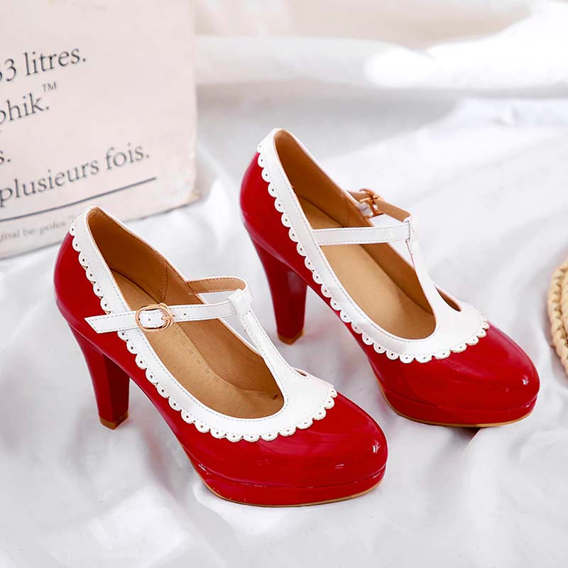 chaussures pin up rouges talons hauts 390